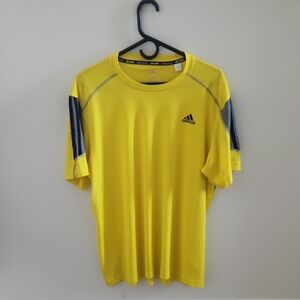 Adidas Men's Yellow Climalite Sports Shirt